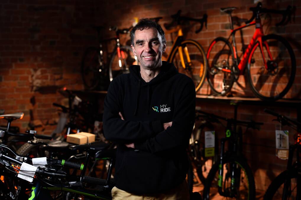 PUMPED UP: My Ride owner Tim Oliver says business has been busier as more people have been getting back on their bikes to cycle for exercise in isolation. Picture: Adam Trafford