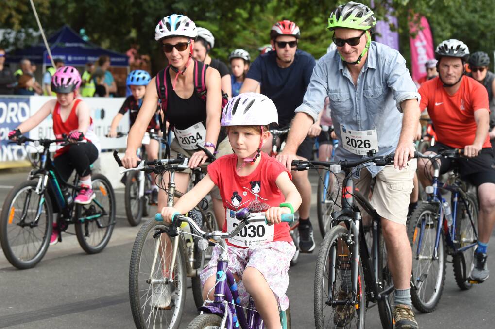 TOGETHER: Riders of all ages and abilities pedal in Ballarat Cycle Classic. There are no event winners, it is about challenging yourself to help fight cancer with research. 
