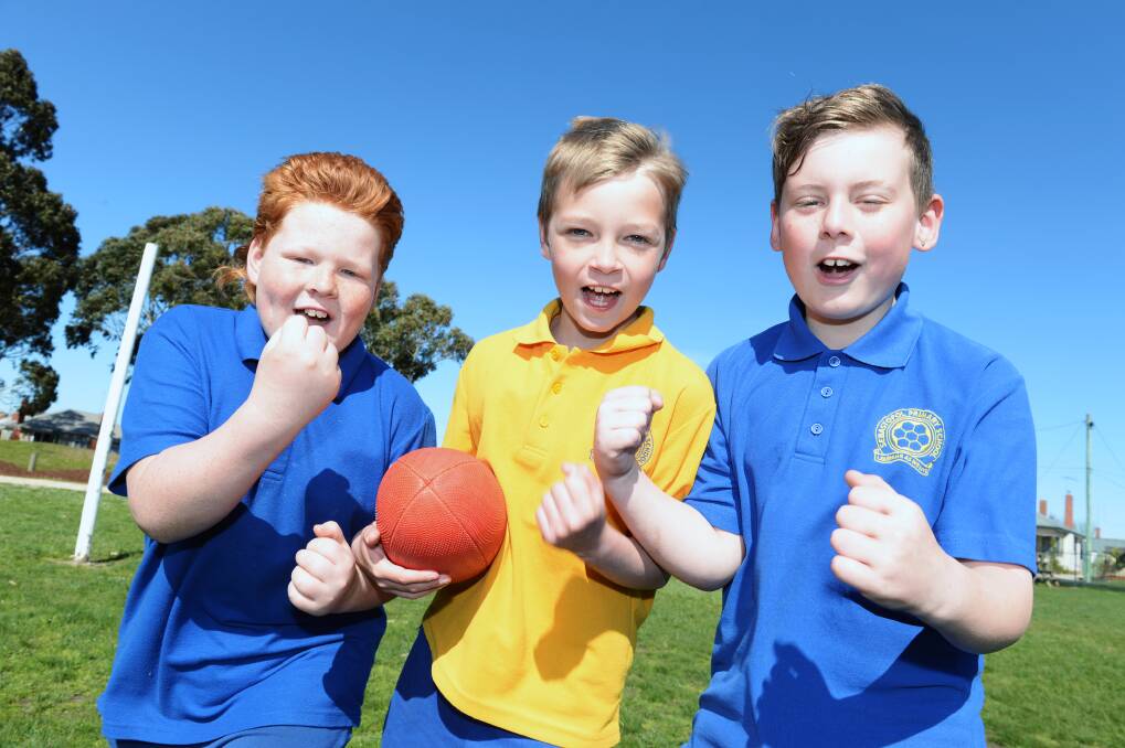 FUTURE: Sebastopol juniors Boyd, Brayden and Connor's advice to senior players is to stay calm but confident.