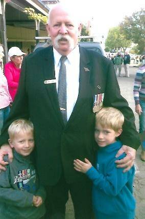 Poppy with me (right) and my brother (left) on ANZAC day in 2012.