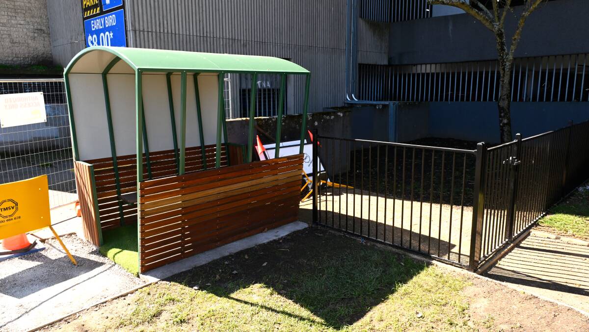 Similar to the outdoor dining pods is a relief space for service dogs while out-and-about in central Ballarat. Picture by Adam Trafford