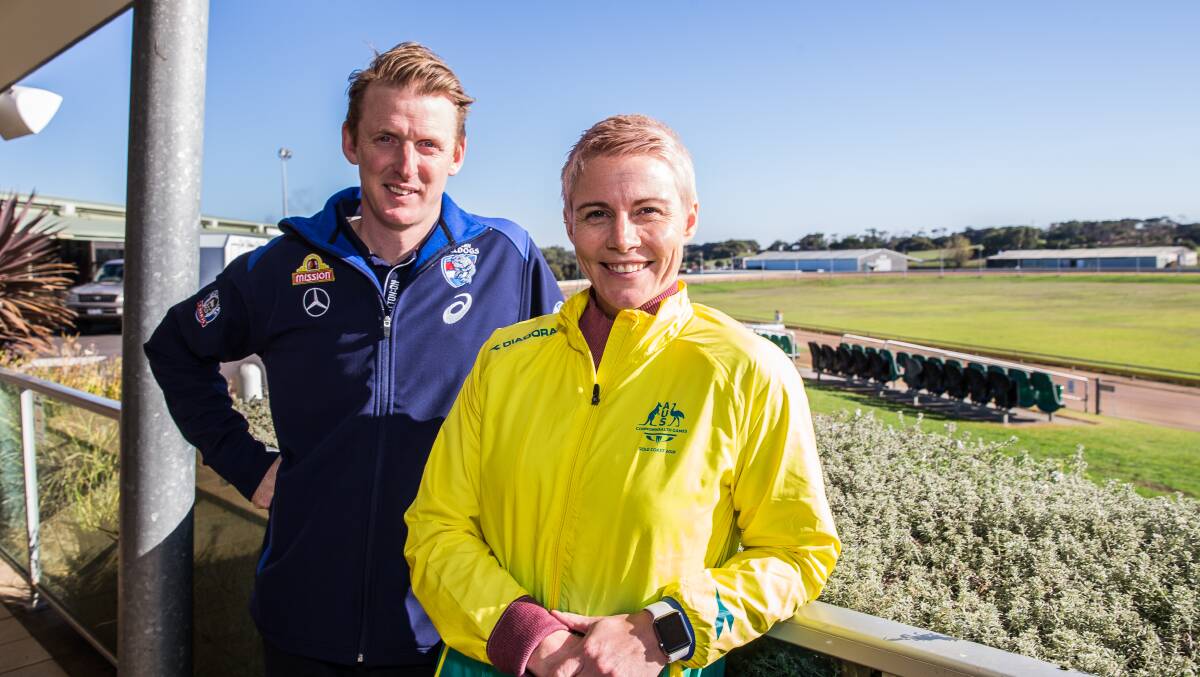 GAME-CHANGERS: Western Bulldogs AFLW coach Paul Greaves and Ballarat Olympian Kathryn Mitchell. Picture: The Standard.