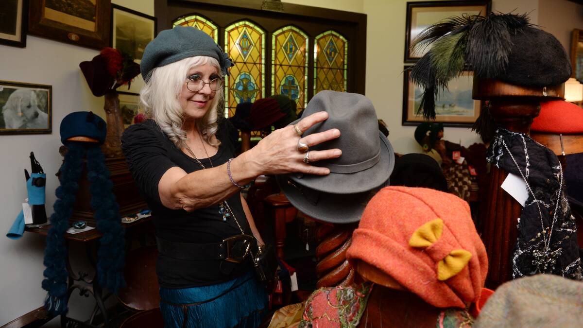 HATS: Sheina Petch shows classic hats at the Gordon Hat Shoppe. Pictures: Kate Healy