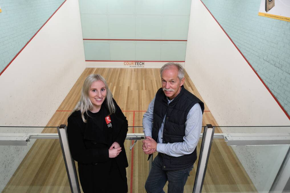 NEW: Tara Pilven, with president David Rowe, joins the centre amid a venue revamp, including two new glass-front courts. Picture: Lachlan Bence