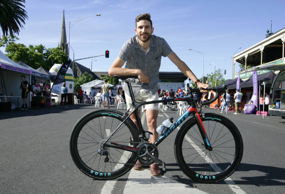 READY: Ballarat cyclist Nick Locandro is set for his first nationals ride, a key stage on the journey to honour his father in a ride to fight younger onset dementia. He is thankful for the community support already felt in his hometown. Picture: Lachlan Bence