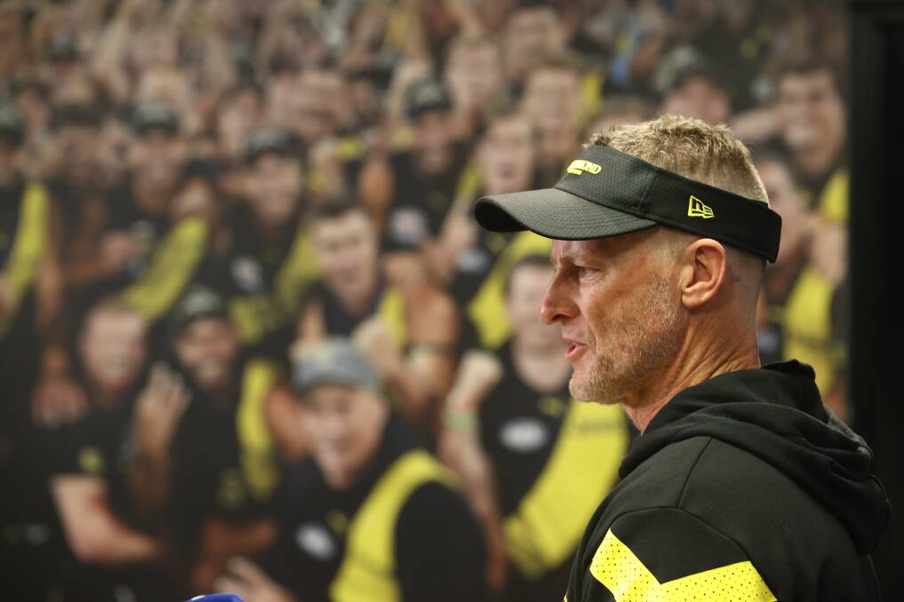 Damien Hardwick says he had no more to give to the Richmond Football Club. This should, at the least, encourage us all to check in with those who give so much to make community sport happen. Picture Getty Images