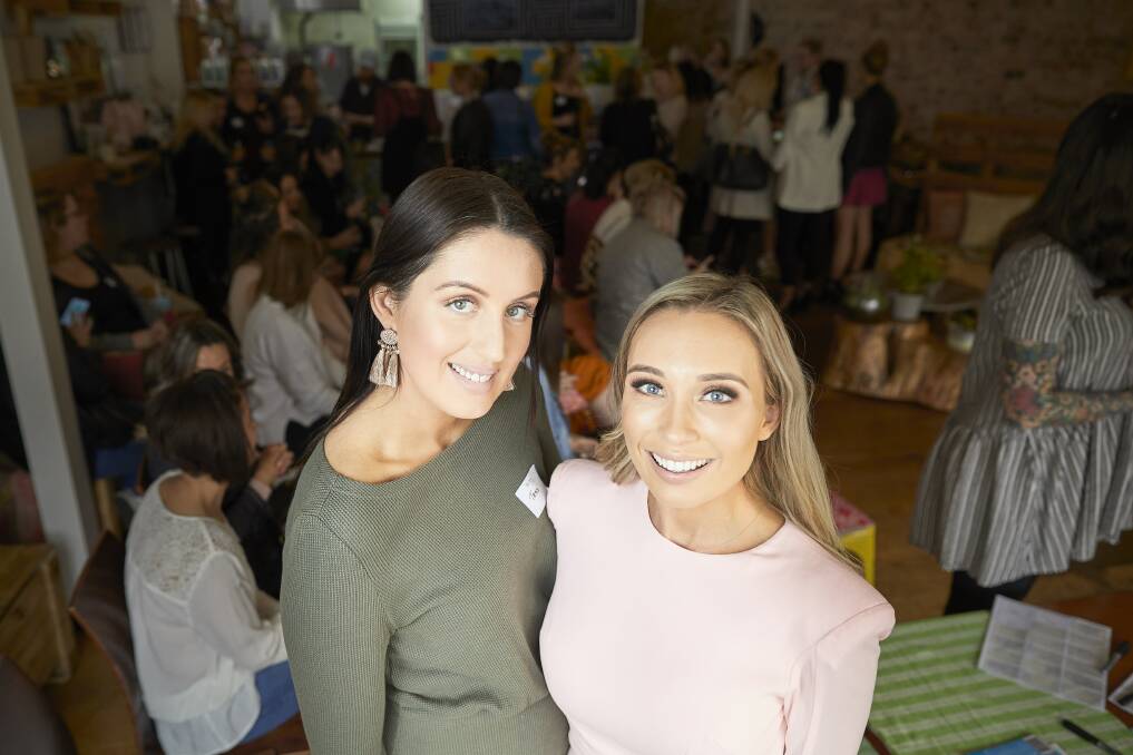 BOSS LADIES: Ballarat event co-organiser Tess D'arcy (Platter Me Please) and Alycia Poynter at a female empowering business workshop to raise money for White Ribbon Foundation. Picture: Luka Kauzlaric