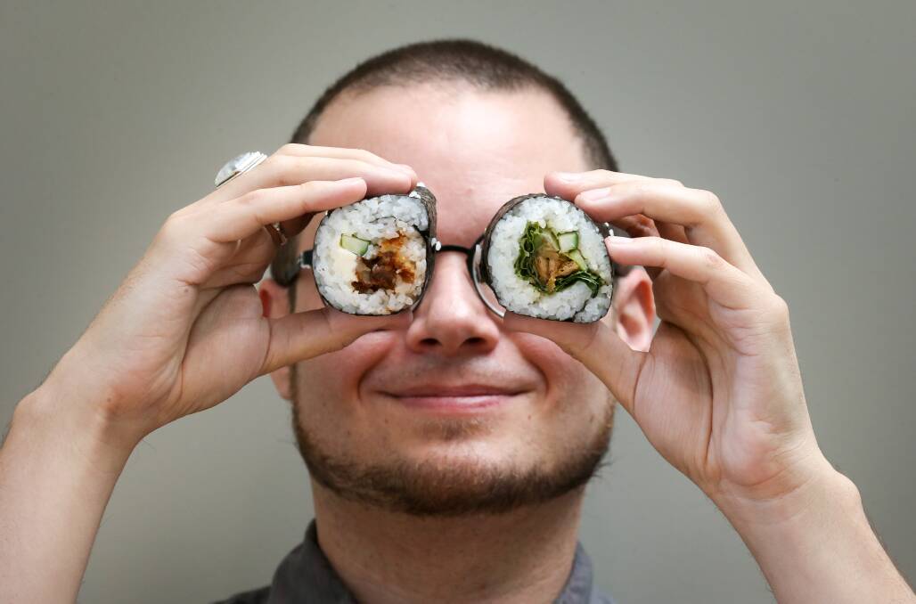 Sushi dares wins: Psychology lecturer Matthew Ruby has found a liking for Japanese rolls can predispose consumers to eating insects. Picture: KYLIE ESLER   