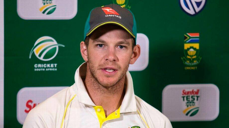 TAKING CHARGE: Tim Paine speaking in Johannesburg during the fourth Test. Picture: AFP