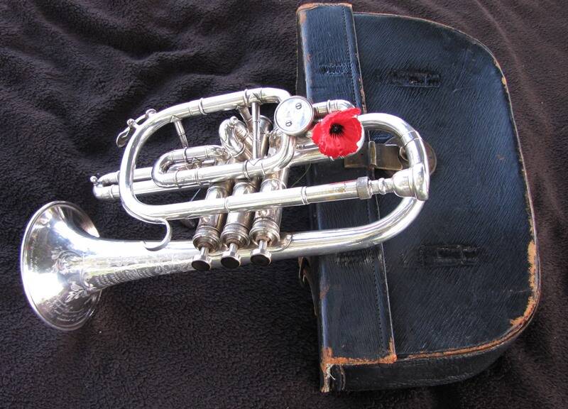 Ted McMahon's cornet. Picture: courtesy Kerry Everett. 