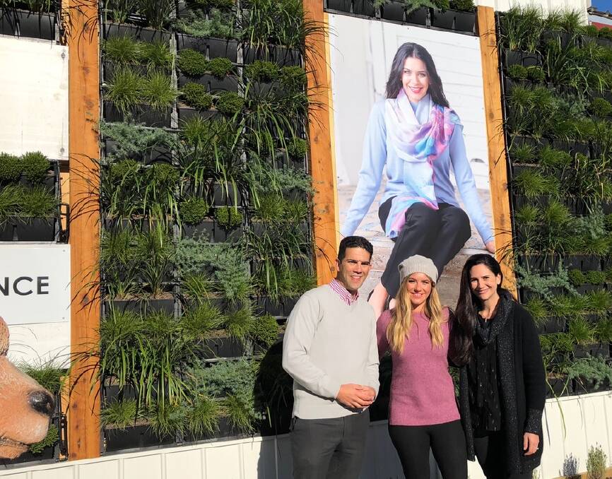 GONE GREEN: The entire facade of Creswick Woollen Mills has been transformed into a stunning feature wall jam-packed with plants that provide an inviting welcome.
