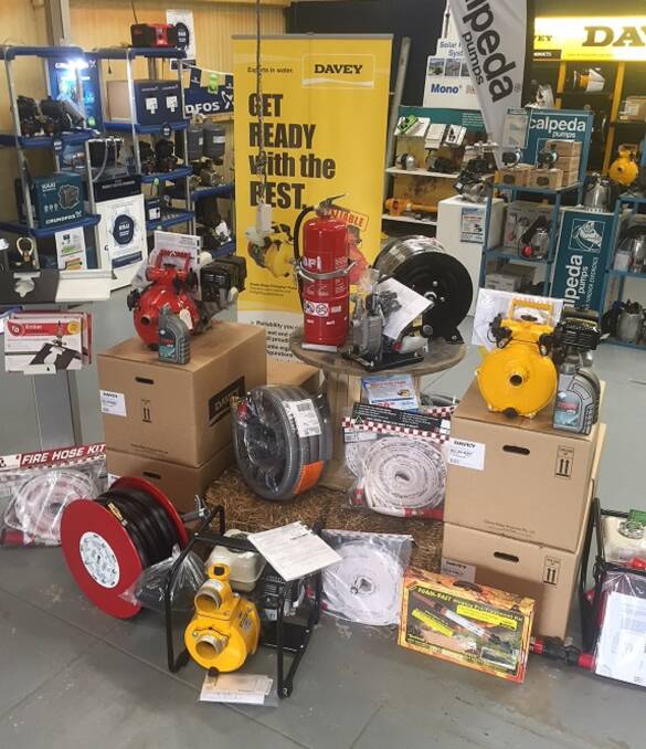 BE PREPARED: Midland Irrigation has a variety of fire fighting pumps, hoses and hose kits, nozzles, tanks, knapsacks and even trailer mounted fire units.     