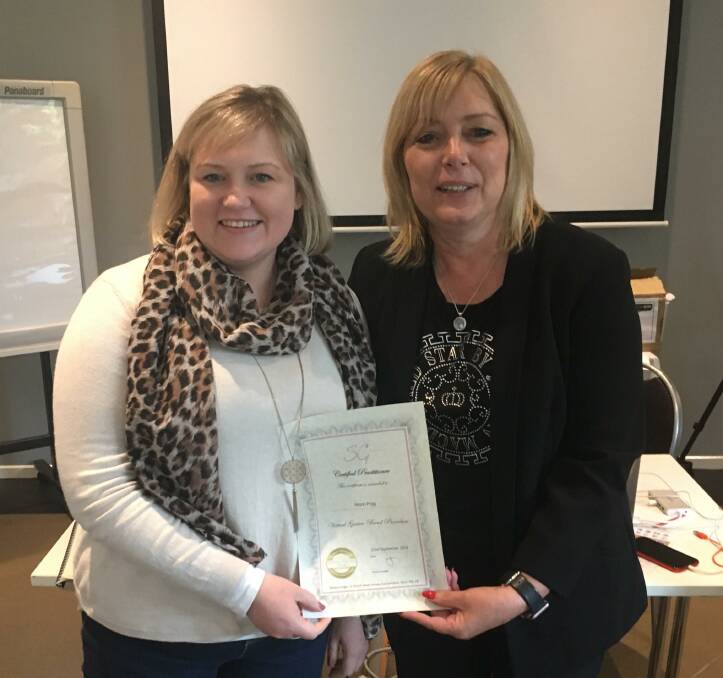 KNOWLEDGE GAINED: Alison Prigg (left) was personally trained by UK clinical hypnotherapist, Sheila Granger (right) during her visit to Australia this year. 