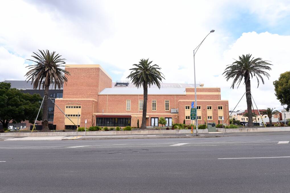 How ya goin: The palm trees at Civic Hall on Doveton Street on Friday afternoon. Picture: Adam Trafford