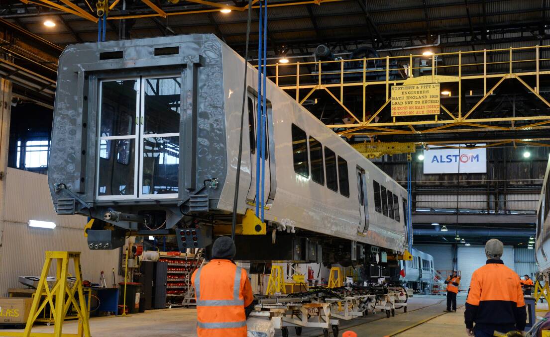 A train under construction in 2016. Picture: Kate Healy
