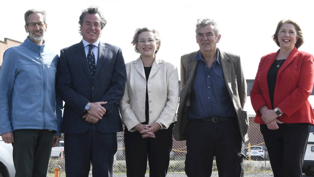 Ballarat candidates John Barnes (Greens), Ben Green (Liberal Party), Terri Pryse-Smith (UAP), Alex Graham (independent), and incumbent Catherine King (ALP). Picture: Lachlan Bence