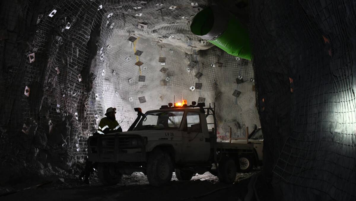 A miner takes a break underneath Ballarat.
