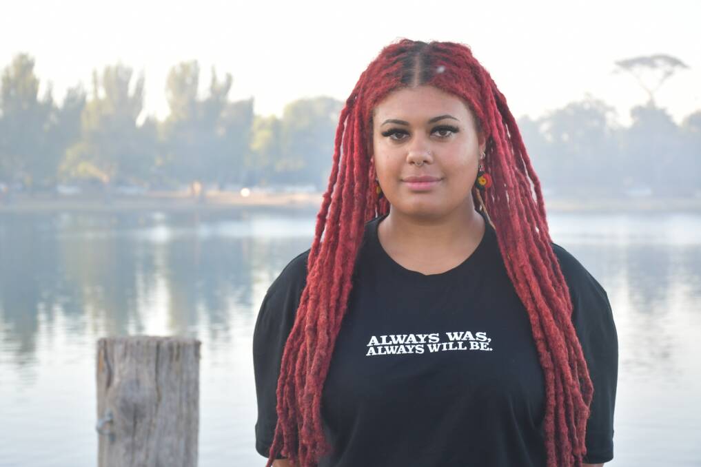Future: Indya Hayes spoke at the Survival Day dawn ceremony at Lake Wendouree. Pictures: The Courier