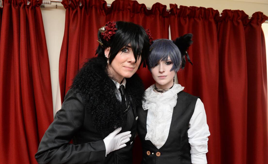 Karen and Andre McCallum, dressed as Sebastian and Ciel from Black Butler. Picture: Kate Healy