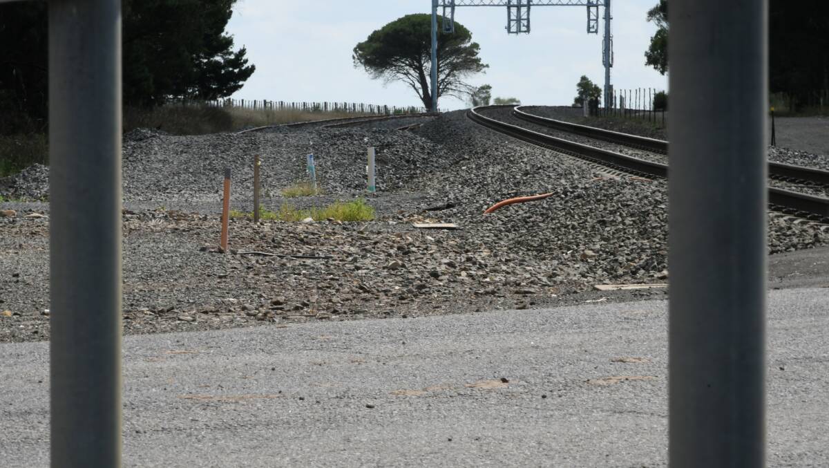 The unfinished track at the Ballan level crossing