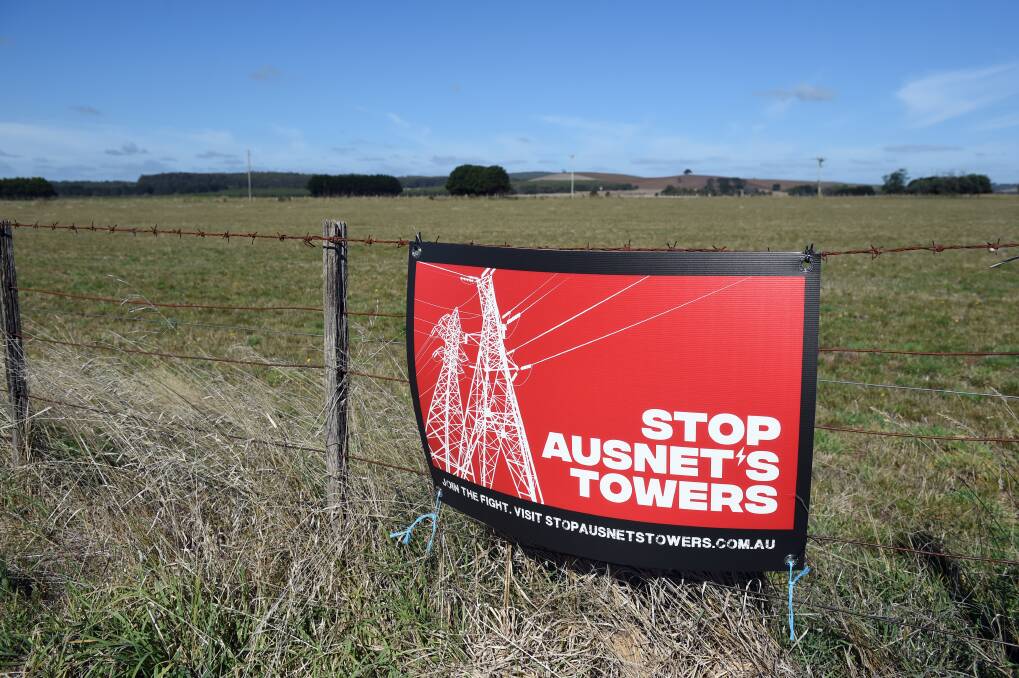 Reaction: A sign near Daylesford protesting the Western Victoria Transmission Network Project last week. Picture: Kate Healy