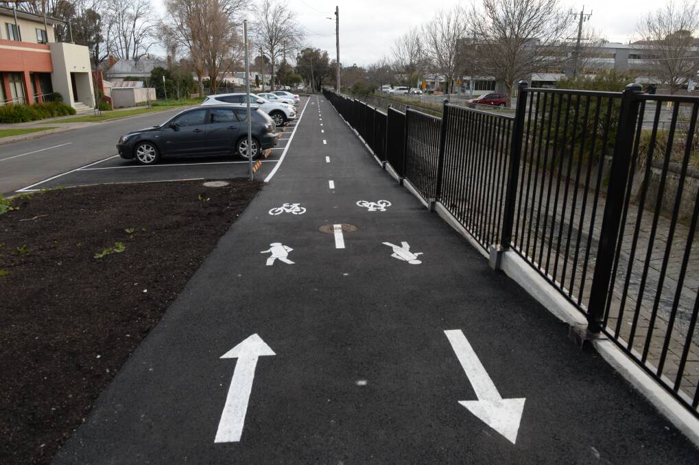 Refresh: The new shared pedestrian and cycling path on Anderson Street East. Picture: Kate Healy