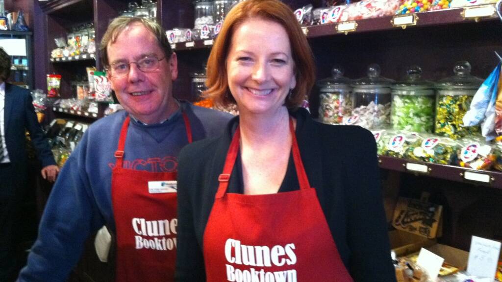 Tim Hayes with former prime minister Julia Gillard. Picture contributed