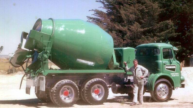Eureka Concrete founder Graeme Beaston with his first truck before he founded the company. Picture: contributed
