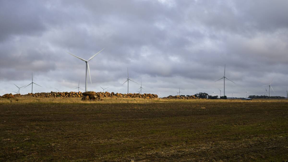 
Wind farms at Mount Mercer. Picture: Luka Kauzlaric