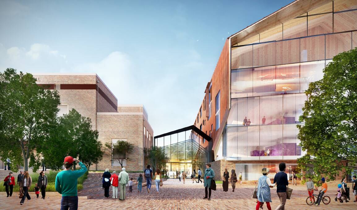 Future: A concept view of GovHub on Mair Street. Picture: Regional Development Victoria