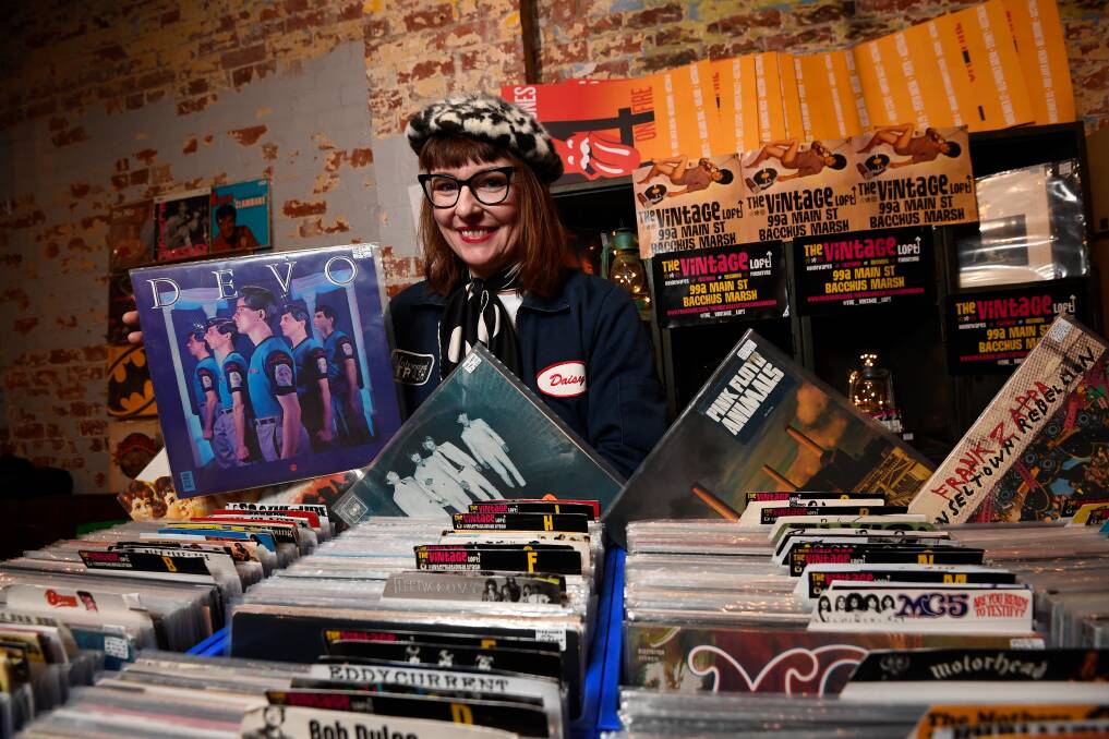 The Vintage Loft's Daisy Bailey, with a copy of Devo's New Traditionalists, at Lord Lucifer's Record Fair. Pictures: Adam Trafford