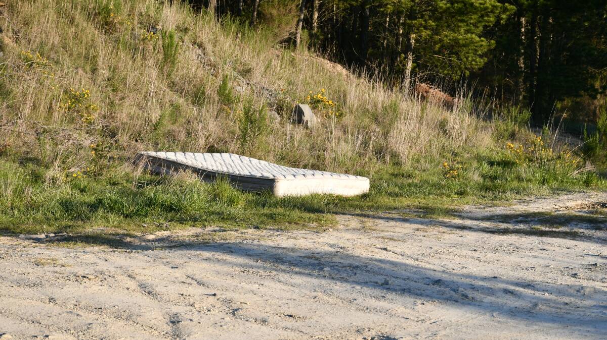 A mattress dumped near the Whitehorse Road intersection of Frenchmans Lane last week.