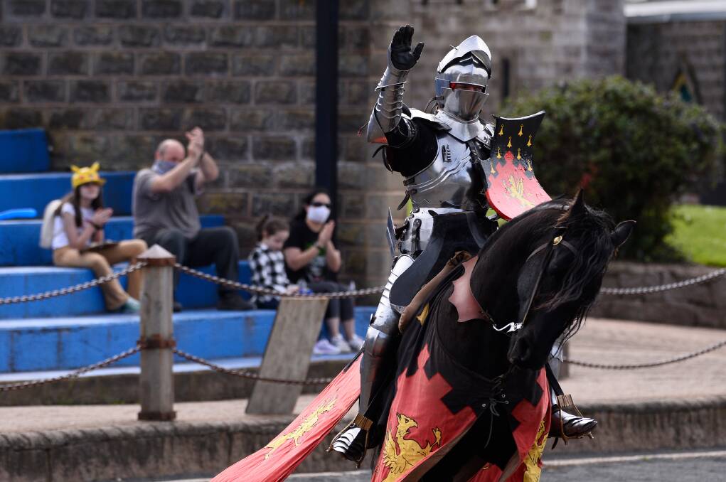 Sir Phillip Leitch takes a win at Kryal Castle's joust. Picture: Adam Trafford