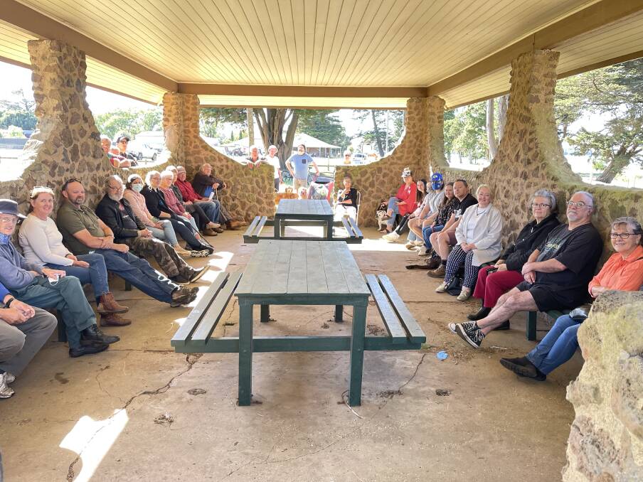 Voices heard: Learmonth residents meet to discuss the future of the now-dry lake on Saturday. Picture: contributed