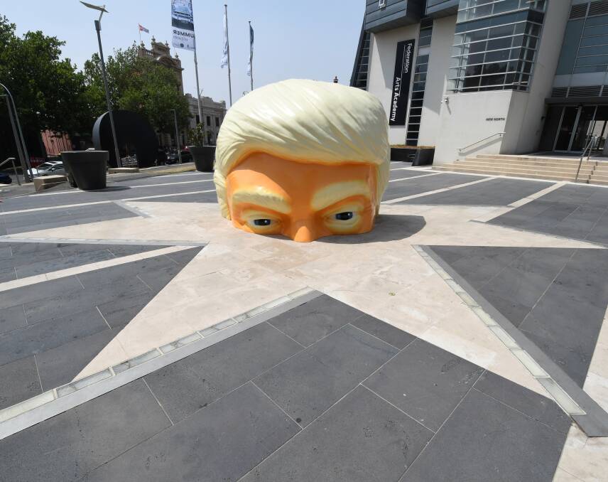 'It promotes reactions': The day a giant Donald Trump head arrived in Ballarat