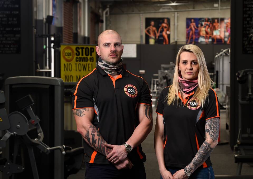 Frustration: D2E Gym's Eric and Melinda Morris want action from the state government on reopening. Picture: Adam Trafford