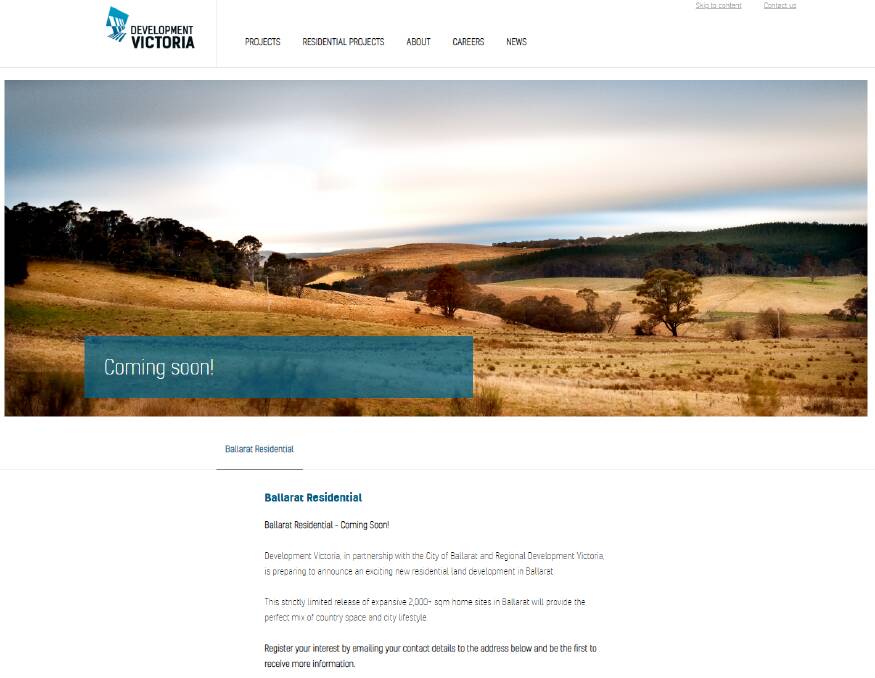 A screenshot of the Development Victoria website.
