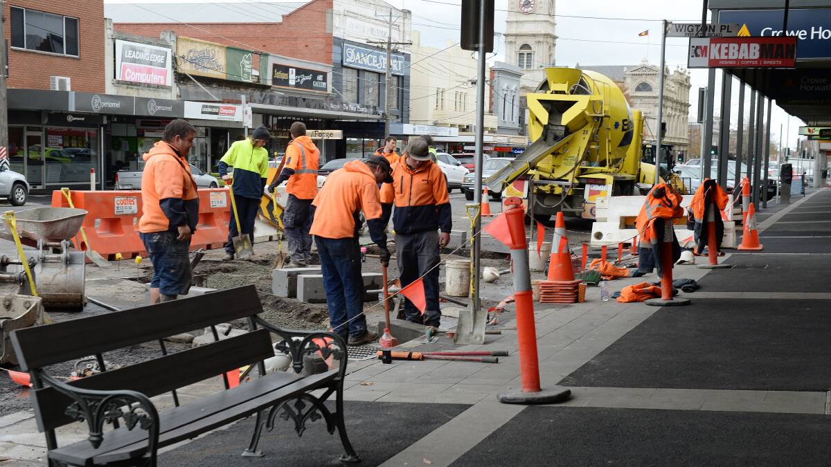 Streetscape works in 2014. Picture: Kate Healy
