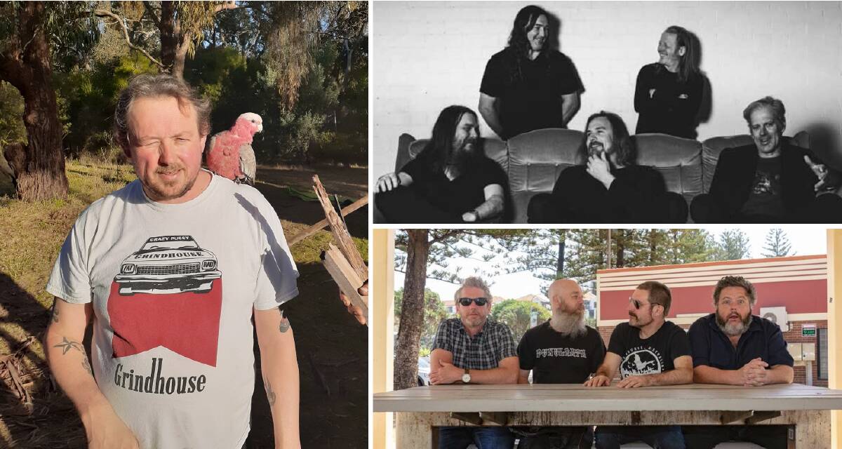 Ready to roll: Festival organiser, Michael Simpson from Grindhouse on-site in Snake Valley, and headliners Tumbleweed and The Meanies. Pictures: Contributed
