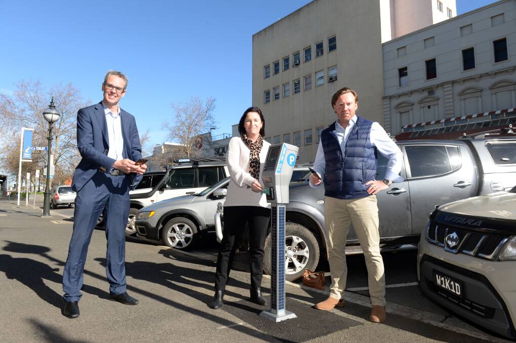 City of Ballarat mayor Ben Taylor, Commerce Ballarat chief executive Jodie Gillett and The Provincial's Simon Coghlan. Picture: Kate Healy