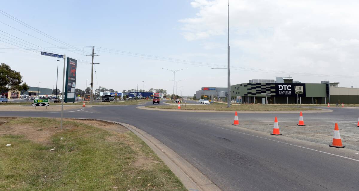 The Glenelg Highway roundabout at DTC will be replaced by traffic lights next year. Picture: Kate Healy