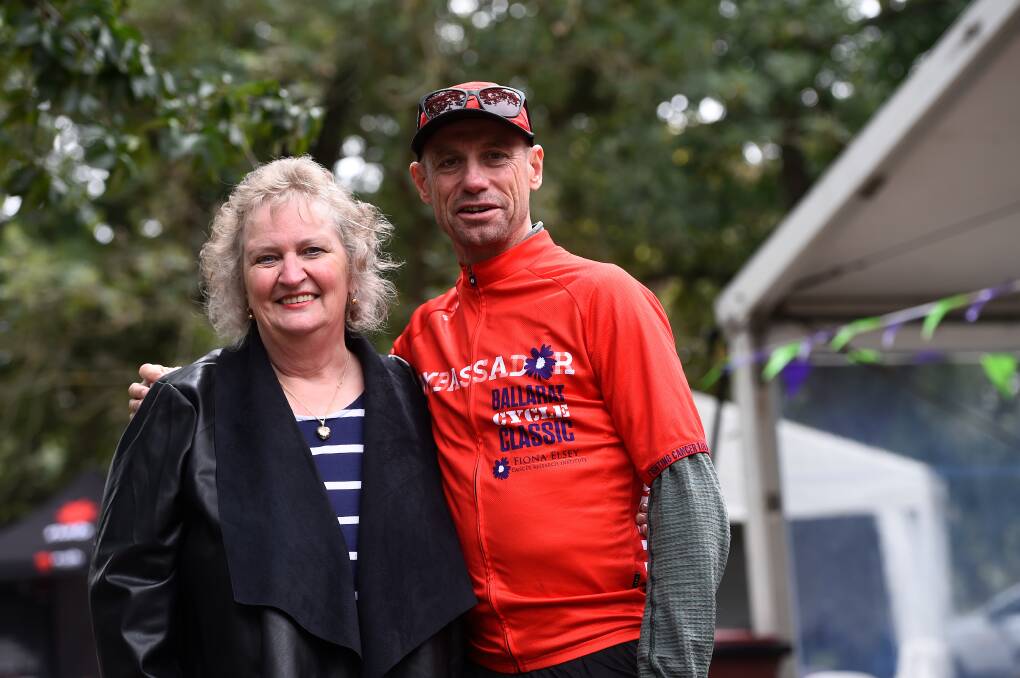 Gail Elsey with event ambassador Steve Moneghetti. Picture: Adam Trafford