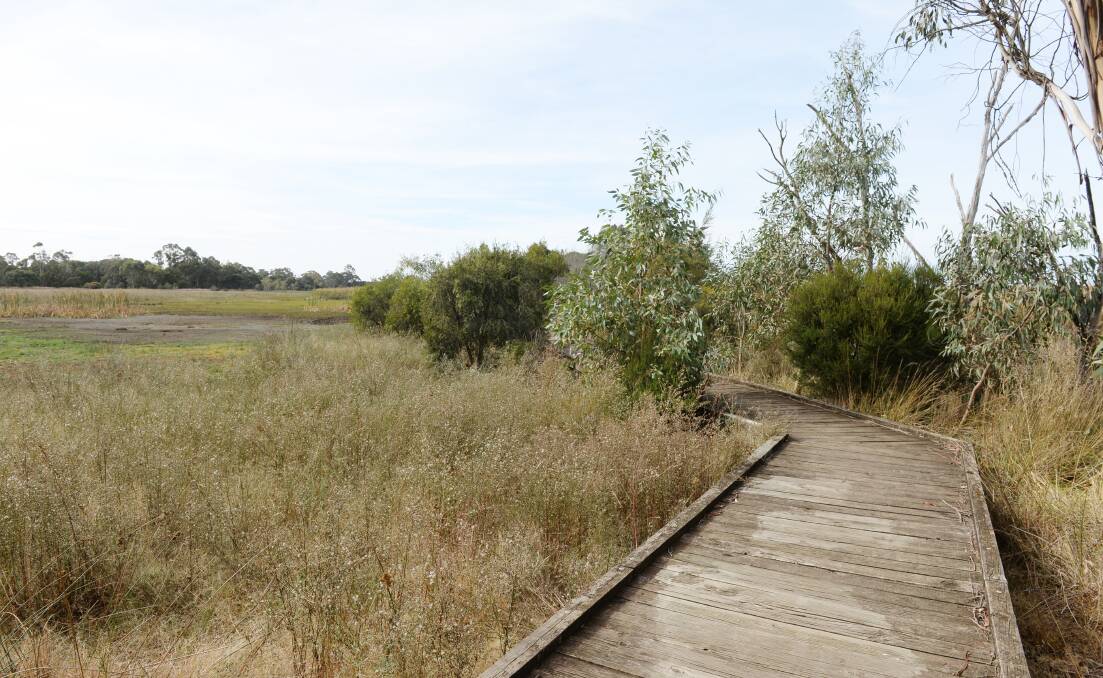 The boardwalk entrance to the Mullawallah Wetlands. Picture: Kate Healy