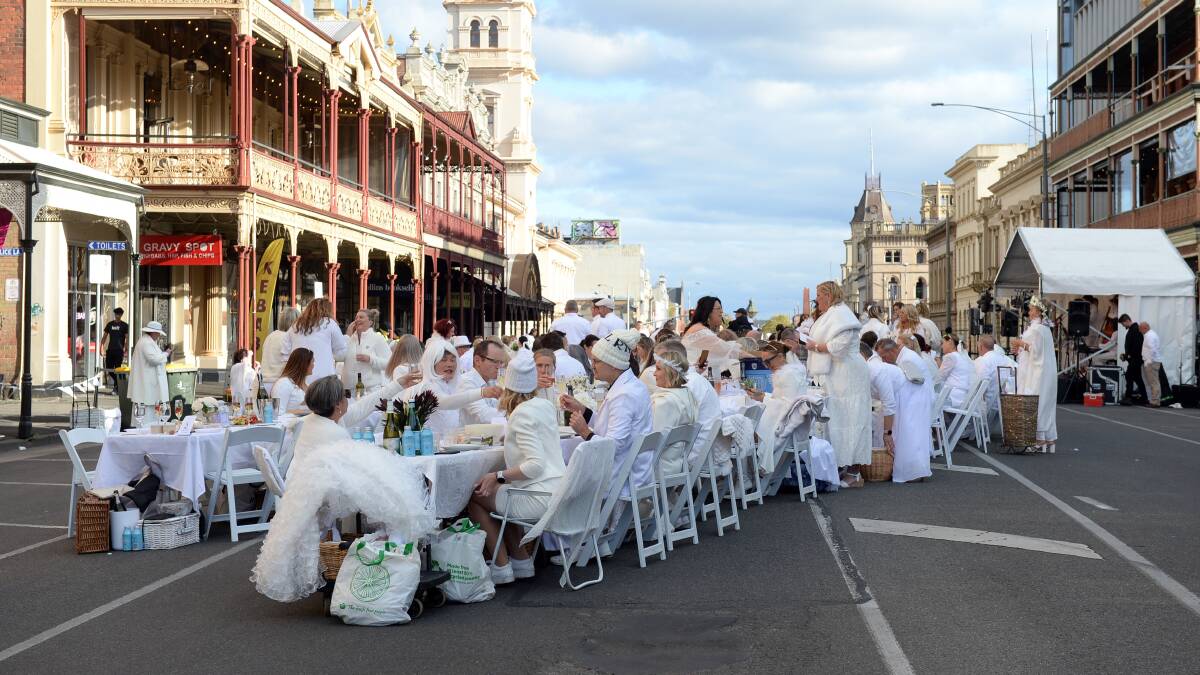 The 2023 Diner en Blanc in Lydiard Street. Picture by Kate Healy