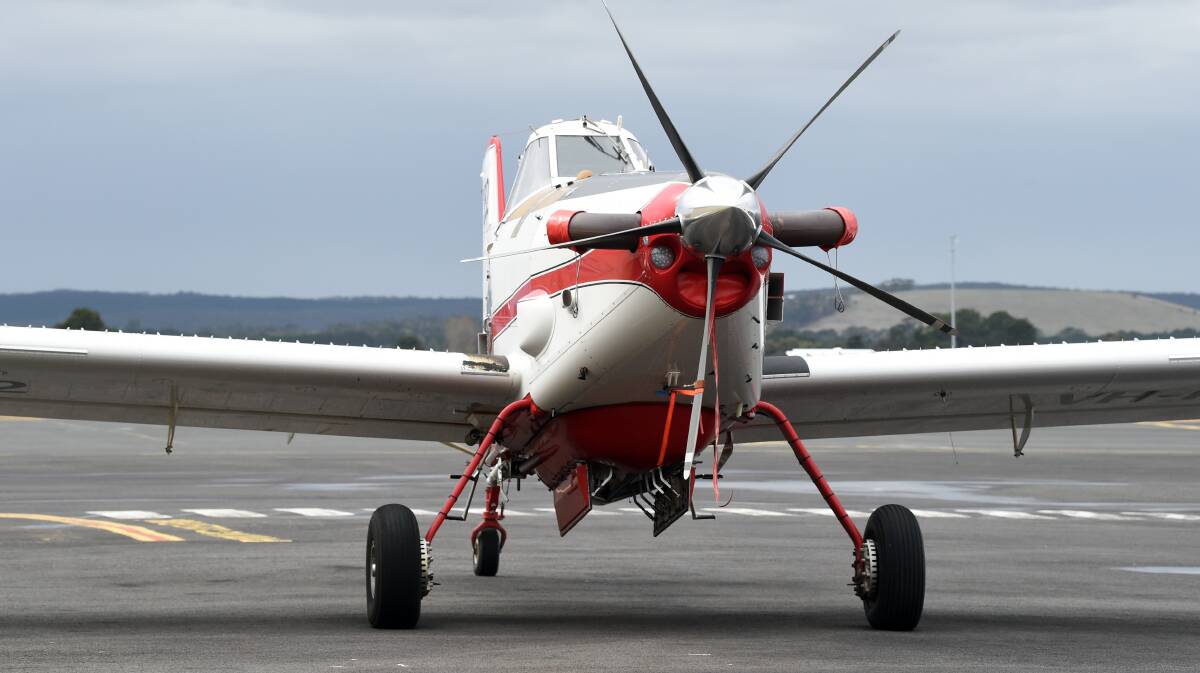 An air tractor at the Ballarat airport last year. Picture: Kate Healy