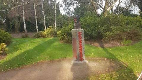 John Howard's statue was vandalised in 2020. File photo