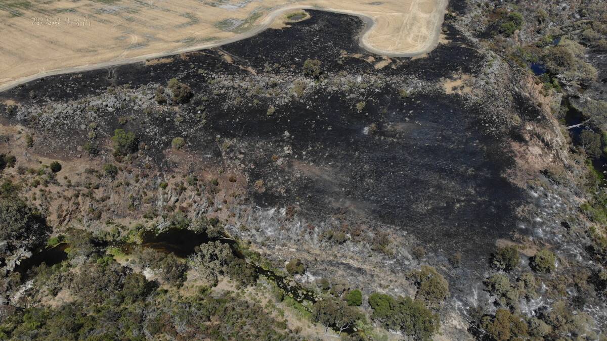 Terrain along Leigh River on the southern edge of the Mount Mercer fire. Picture: MFB