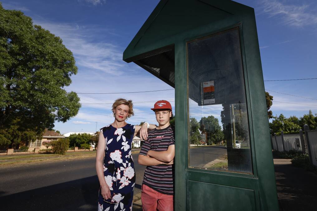 Call for action: Ellen Jackson was a regular bus commuter before the pandemic, and her son Michael Hughes takes a public bus to school. Picture: Luke Hemer