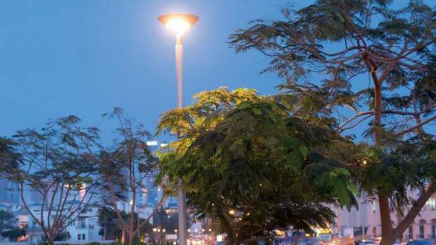 One of the proposed designs lit up in a city. Picture: City of Ballarat