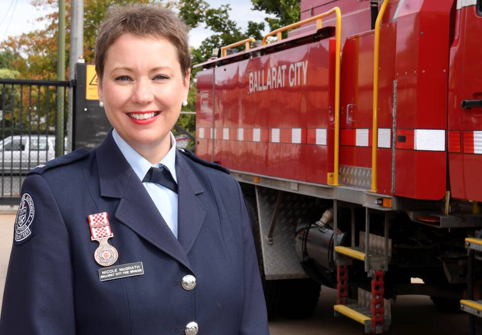 Leading the way: Ballarat City Fire Brigade's first captain in 70 years, Nicole McGrath. Picture: Lachlan Bence